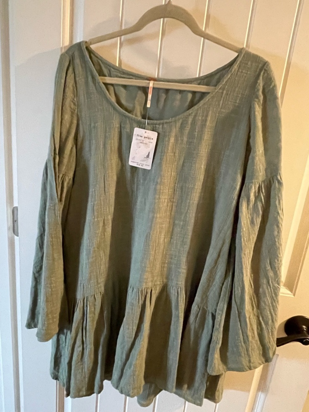 Free People Sage Green Flowy Tiered Tunic